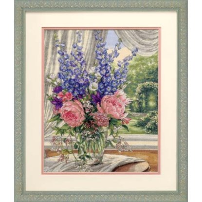 Набір для вишивання хрестиком "Піони та дельфініуми//Peonies and Delphiniums" DIMENSIONS 35257
