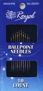 Ballpoint (10шт) Набір голок для шиття із золотим вушком Royal (Японія)