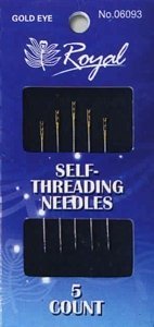 Self-threading (5шт) Набір легковдіваємих голок для шиття із золотим вушком Royal (Японія)