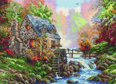Набор для вышивания "Водяная мельница (Cobblestone Mill)" ANCHOR MAIA