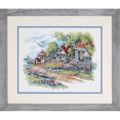 Набір для вишивання хрестиком "Котеджі на березі моря//Cottages by the Sea" DIMENSIONS 03240