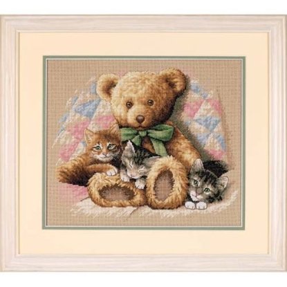 Набір для вишивання хрестиком "Тедді та кошенята//Teddy & Kittens" DIMENSIONS 35236