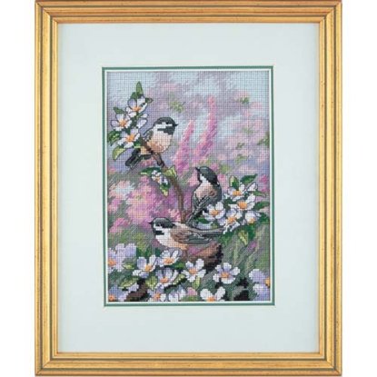 Набор для вышивания крестом "Синички весной//Chickadees in Spring" DIMENSIONS 06884