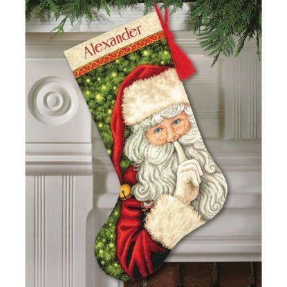 Набор для вышивания крестом "Секрет Санты//Secret Santa Stocking" DIMENSIONS 70-08938
