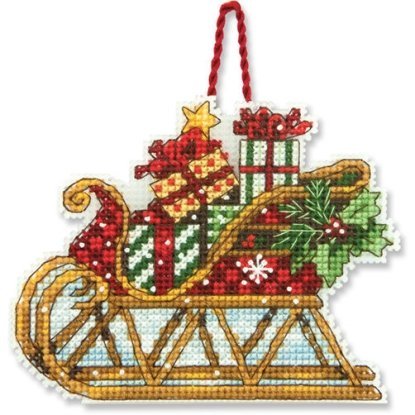 Набір для вишивання хрестиком "Прикраса Санчата//Sleigh Ornament" DIMENSIONS 70-08914