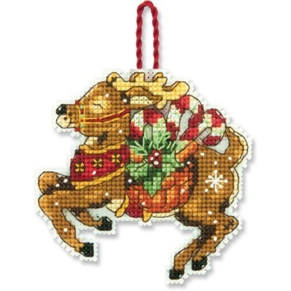 Набір для вишивання хрестиком "Прикраса Олень//Reindeer Ornament" DIMENSIONS 70-08916