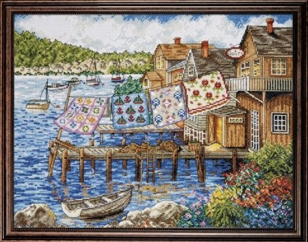 Набір для вишивання хрестиком "Dockside Quilts//Ковдри в порту" Design Works