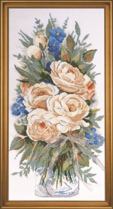 Набор для вышивания крестом "White Roses//Белые розы" Design Works