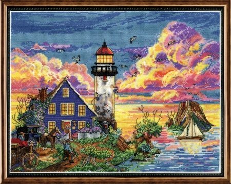 Набір для вишивання хрестиком "Lighthouse Sunset//Захід біля маяка" Design Works