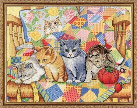 Набір для вишивання хрестиком "Rocking Chair Kittens//Кошенята на кріслі-гойдалці" Design Works