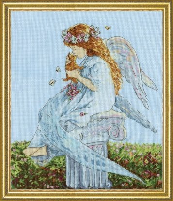 Набор для вышивания крестом "Angel with Kitten//Ангел с котенком" Design Works