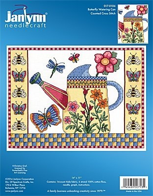 Набір для вишивання хрестиком "Butterfly Watering Can//Лійка і метелики" Janlynn