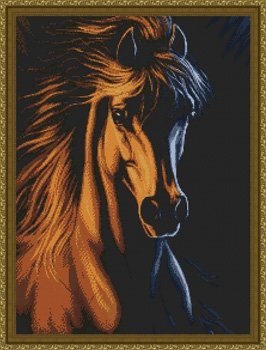 Набір для вишивання хрестиком "Golden Ice- Horse" Kustom Krafts