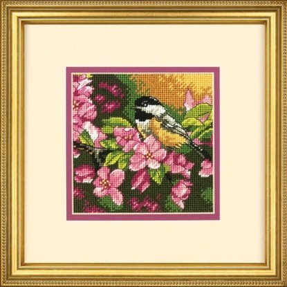 Набір для вишивання гобеленом "Синичка в рожевому//Chickadee in Pink" DIMENSIONS 71-07244