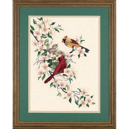 Набор для вышивания гладью "Кардиналы в Догвуде//Cardinals in Dogwood" DIMENSIONS 01516