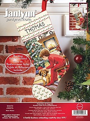 Набор для вышивания крестом "Waiting For Santa Stocking//Ожидание Свнты" Janlynn