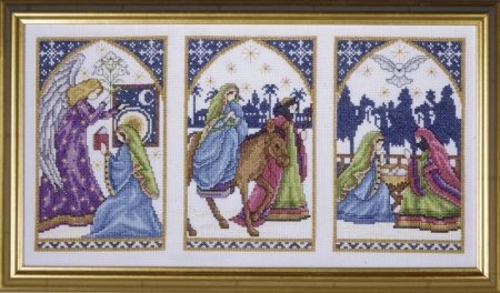 Набір для вишивання хрестиком "Nativity Windows//Різдво" Design Works