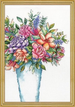 Набір для вишивання хрестиком "Aqua Vase//Акварельна ваза" Design Works