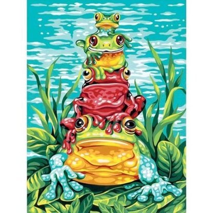 Набір для малювання фарбами по номерам "Жаби//Frog Pile-Up" DIMENSIONS