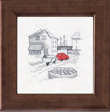 Набор для вышивания "Рыбалка. Автомобиль (Fishing town/car)" PERMIN