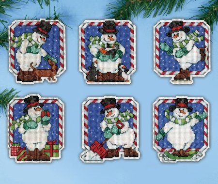 Набір для вишивання хрестиком "Candy Cane Snowmen//Льодяникові сніговики" Design Works
