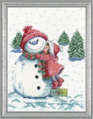 Набір для вишивання хрестиком "Red Hat Snowman//Сніговик з червоним капелюхом" Design Works