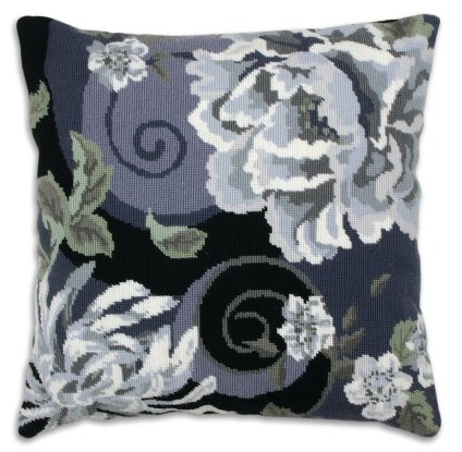 Набір для вишивання Гобеленом "Квітковий порив в чорному (Floral Swirl in Black)" ANCHOR