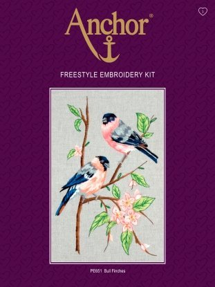 Набір для вишивання Гладь "Снігурі (Bullfinches)" ANCHOR