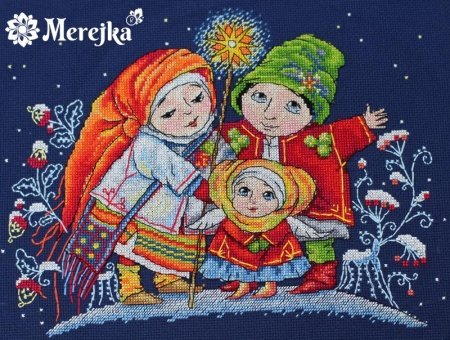 Набір для вишивання хрестиком "Різдвяна зірка" Мережка