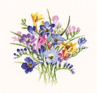 Набір для вишивання хрестиком "Букет фрезії//Freesia Posy" Heritage Crafts