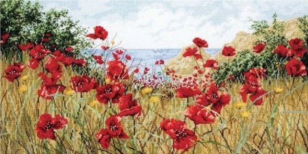 Набір для вишивання "Маки біля моря (Clifftop Poppies)" ANCHOR