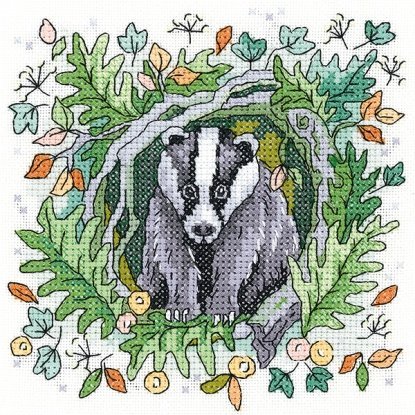 Набір для вишивання хрестиком "Борсук//Badger" Heritage Crafts