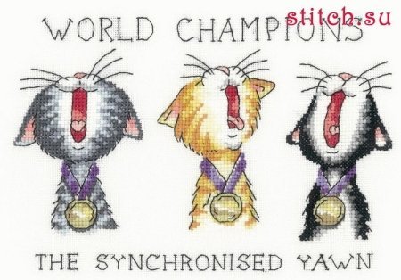 Схема для вышивания крестом "Синхронно//Synchronised Yawn" Heritage Crafts