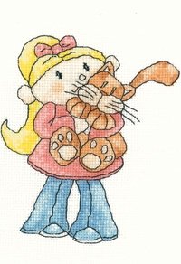 Схема для вишивання хрестиком "Котячі обійми//Cat Cuddles" Heritage Crafts