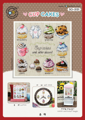 Набор для вышивания (AIDA 14) ''CUP CAKES//Пирожные'' SODA Stitch