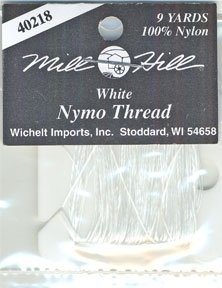 Nymo нитка Біла (8м) 100% Nylon Mill Hill