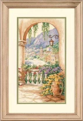 Набір для вишивання хрестиком "Terrace Arch//Арка на терасі" DIMENSIONS