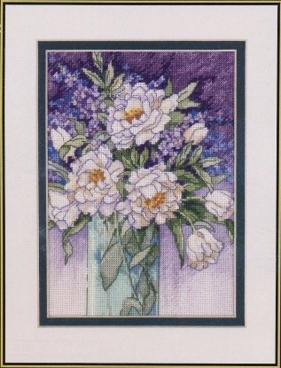 Набір для вишивання хрестиком "White Peonies//Білі півонії" DIMENSIONS